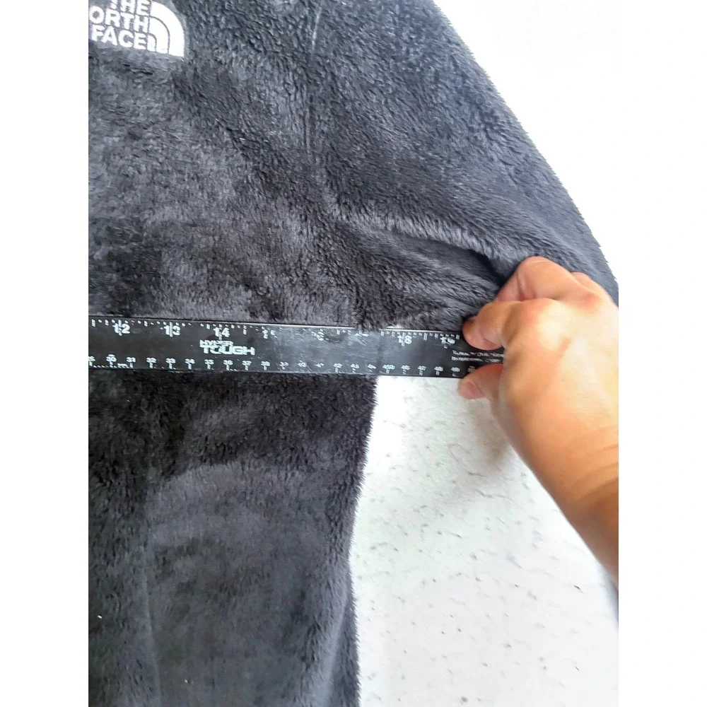 The North Face Girls Black Circular Design Full Zip Fleece Jacket Size L 12